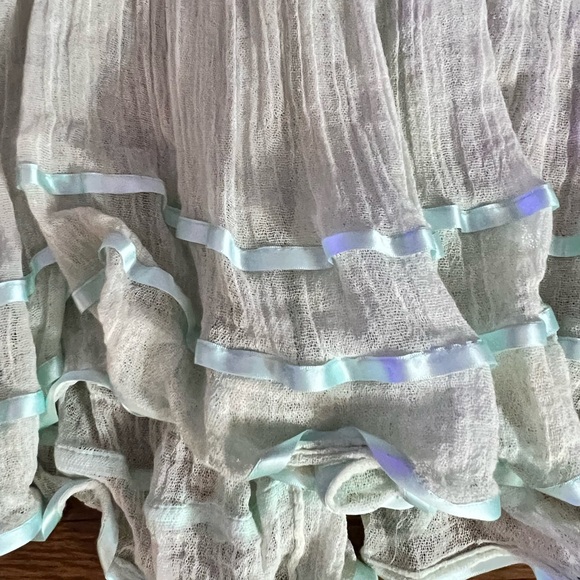 Semi sheer baby blue cold shoulder mini dress - Picture 10 of 11